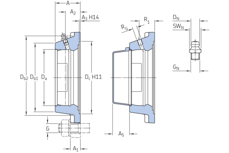 Flanschlagergehäuse