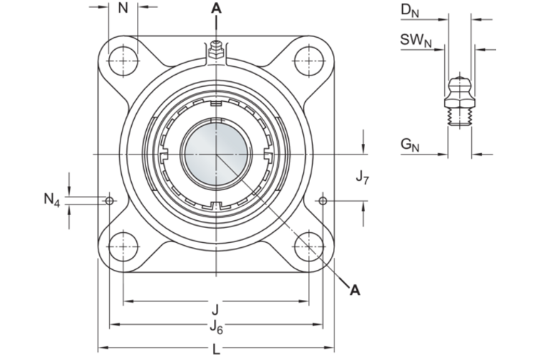 FYJ 55 KF Y-Flanschlagereinheit