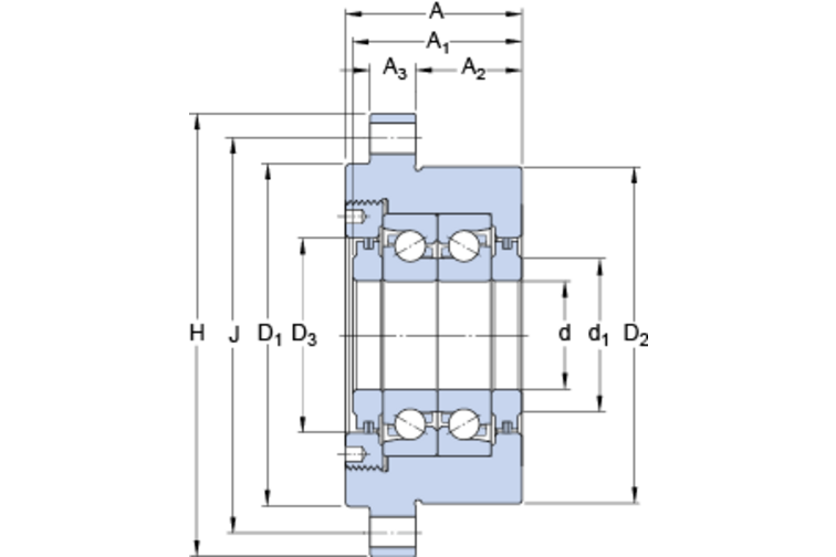 Axial-Schrägkugellagereinheit